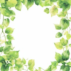 Aufkleber - Elegant green leaf border design with ample space for text and creative projects. Generative AI