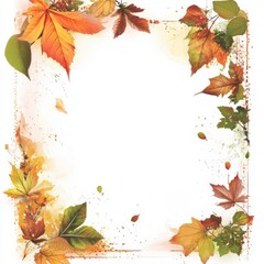 Fototapete - Autumn leaves background with ample space for text and design elements suitable for print or digital use. Generative AI