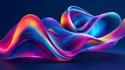 Sticker - Abstract Colorful Swirling Waves Design Art