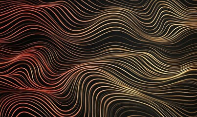 Wall Mural - Abstract luxury red gold background. Modern golden line wave design template