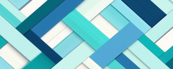 Canvas Print - abstract blue and teal design with interwoven geometric patterns