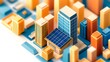 © milkyway - Innovative Solar Powered Skyscraper in Vibrant Isometric City Landscape