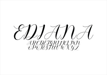 Ediana font for logo and headline. Isolated vector typeset