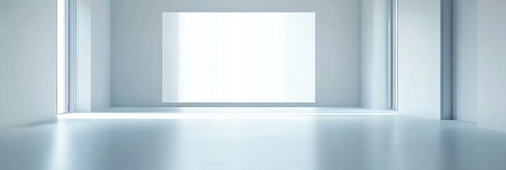 Poster - Open space with bright empty wall ideal for placing text and creative designs in a minimalist environment. Generative AI
