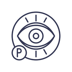 Wall Mural - eye symbol with letter p, representing perception and awareness.