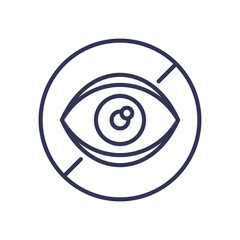 Wall Mural - minimalist eye icon symbolizing observation and insight.