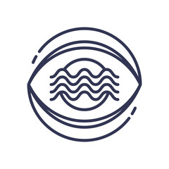 Wall Mural - abstract eye with waves symbolizes visionary insight and perception.