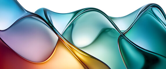 Wall Mural - wavy glass shapes background
