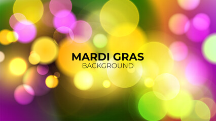 Aufkleber - Mardi Gras festive background. Bright color gradients and blurred bokeh lights. Graphic template for Fat Tuesday celebration. Vector illustration.