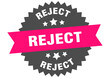 © BHM - reject. reject round pink label isolated on transparent background
