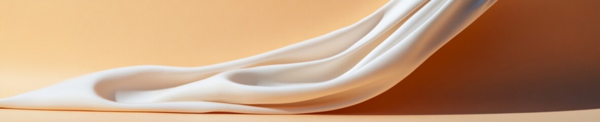 Aufkleber - Elegant Fabric Drape on Soft Background, Fabric Flowing in Light, Creating Shadows and Depth