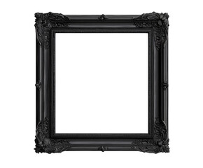 exquisite black ornate picture frame - high-quality decorative border for art , isolated on white ba