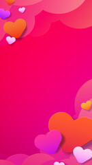 Wall Mural - valentine day hearts portrait vector background