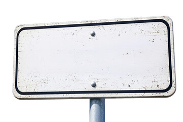 Blank white rectangular road sign with black border