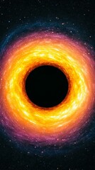Wall Mural - A radiant black hole surrounded by swirling galaxies in hues of gold and deep blue creating a stunning visual for an elegant cosmic theme 