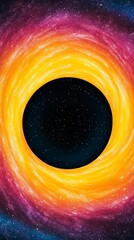 Wall Mural - A radiant black hole surrounded by swirling galaxies in hues of gold and deep blue creating a stunning visual for an elegant cosmic theme 