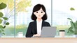 © Nattapol - Businesswoman working at desk in modern office environment