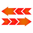 © Abdulrahman Moazin - Bold Red and Orange Gradient Arrows Facing Opposite Directions, Dynamic Gradient Arrow Design with Vibrant Colours, Opposing Red and Orange Gradient Arrows for Visual Emphasis