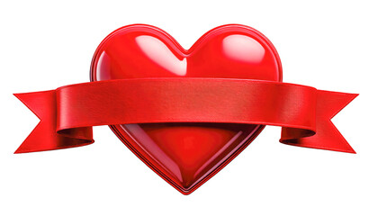 Wall Mural - 3d love with ribbon cut out isolated on transparent png