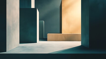 Wall Mural - Abstract Minimalist Architectural Interior Design