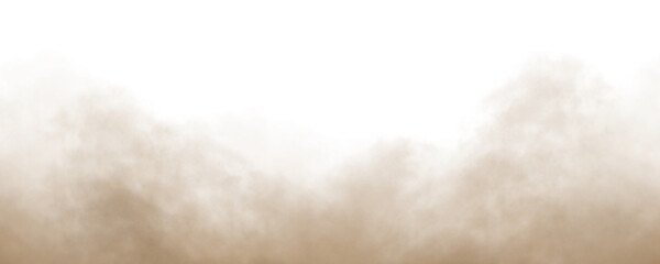 dust sand soil smoke cloud particles isolated on transparent white background. brown sandstorm smog 