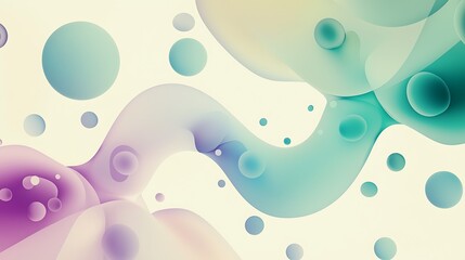 Sticker - Abstract pastel flowing shapes with orbs