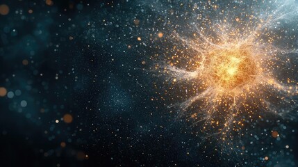 bright energy burst, cosmic explosion, nebula background, science fiction art, website header