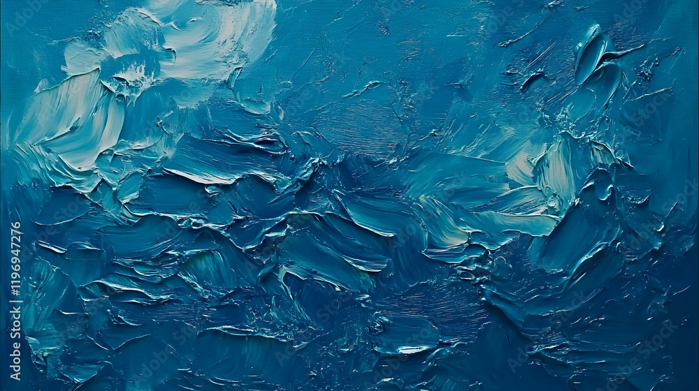 Photo inspiration: Impasto Texture Design Styles Reference: Abstract Blue Oil Painting Texture Thick Brushstrokes Impasto Style