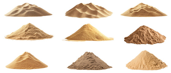 Poster - Desert sand dune png cut out element set, transparent background