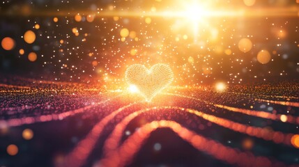 Aufkleber - An artistic rendering of heart wave patterns emerging from a heartbeat monitor, incorporating elements of light and shadow for a dramatic effect