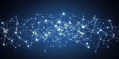 Abstract network connection, digital data flow, global communication, dark background, tech concept