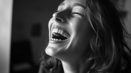 A smiling woman, happy moment