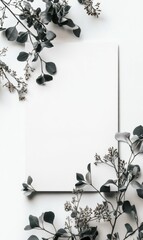 Poster - Blank mockup space surrounded by green foliage for text or creative design. Generative AI