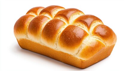 Wall Mural - a photostock of a golden-brown loaf of bread with a textured crust, isolated on a clean white backgr