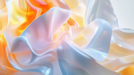 Poster - Gradient-filled polygons with smooth lines and subtle shadows, arranged to create a modern, abstract composition in soft pastel tones