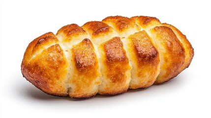 Wall Mural - a photostock of a perfectly baked golden croquette, isolated on a clean white background, symbolizin