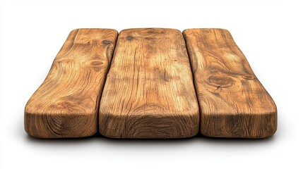 Wall Mural - a photostock of a rustic wooden tabletop with a smooth finish, isolated on a clean white background,