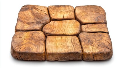 Wall Mural - a photostock of a rustic wooden tabletop with a smooth finish, isolated on a clean white background,