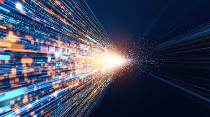 Data stream flowing, digital speed, technology background, future concept, website banner