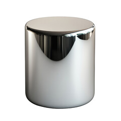 Poster - A digitally rendered image shows a highly polished chrome cylinder reflecting light against a black background.