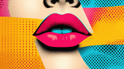 Poster - Person pop art style, A vibrant pop art style frontal portrait of a person, showcasing high fidelity and chaos, ideal for creative and commercial projects.