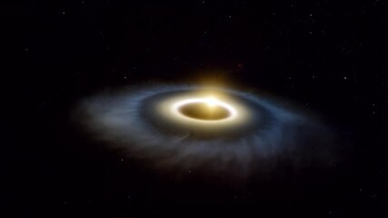 Wall Mural - Beautiful Formation of a Star With Glowing Disk and Surrounding Gas Clouds in Deep Space