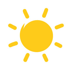 Wall Mural - sun symbol illustration isolated on white background. vector design element.