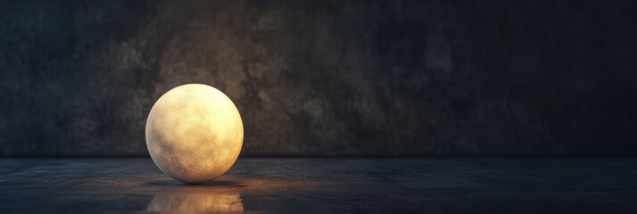 Aufkleber - Softly glowing sphere in an empty space invites creativity and imagination for text placement and design. Generative AI