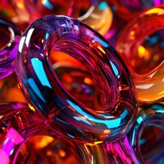 Aufkleber - Dynamic colorful swirls abstract art visual design studio close-up vibrant aesthetics for creative projects