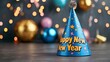 © TimelessClicks - A stack of party hats with â€œHappy New Yearâ€ written on the front.