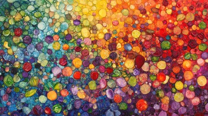 Wall Mural - vibrant colorful abstract painting of circles.