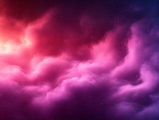 Wall Mural - Vibrant pink and purple nebula cloudscape.