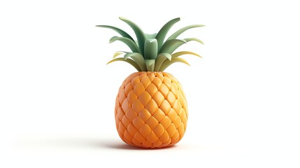 Poster - A 3D rendering of a whole, ripe pineapple.