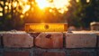 © nabila - Level Tool on Brick Wall at Sunset